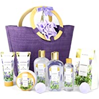 Spa Luxetique Set de Regalo de Baño con Bolso- Set de Baño y Ducha a Lavanda de 10 Piezas- Incluye Gel de Ducha- Loción…
